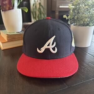Atlanta Braves New Era 1995 World Series Cooperstown Navy Fitted Hat Cap 7 1/2